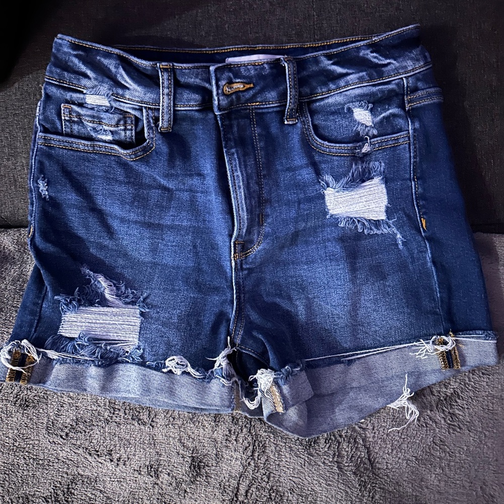 Stylish Distressed Blue Jean Shorts